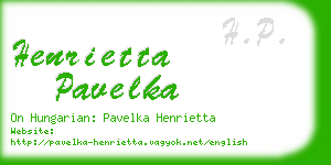 henrietta pavelka business card
